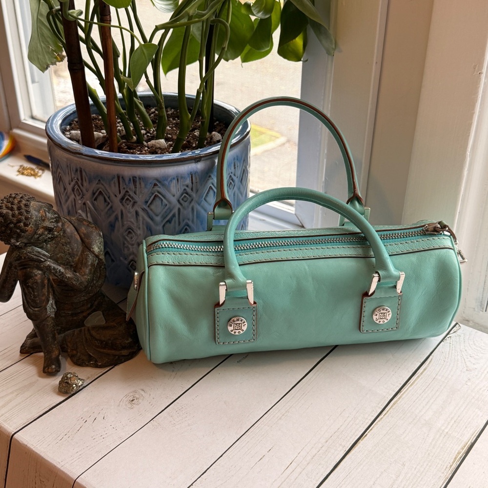 Michael Kors | Vintage Leather Barrel Hand Bag, Mint Green